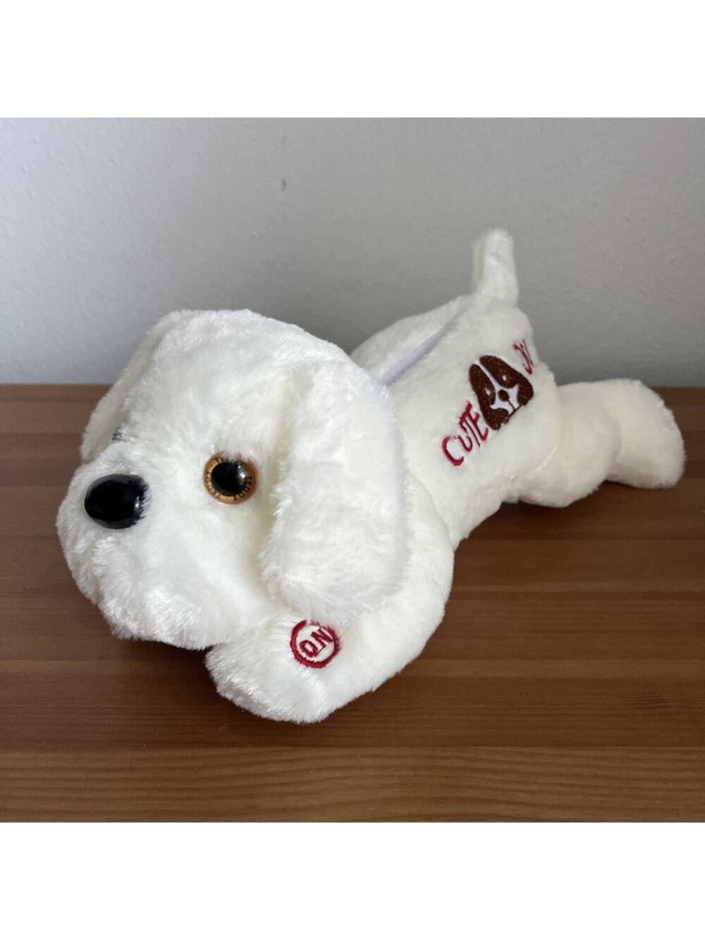 2026 Mardi Gras Float Throw Dog toy light up white cute dog big head 13"